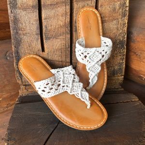 Cute Crochet summer sandals white